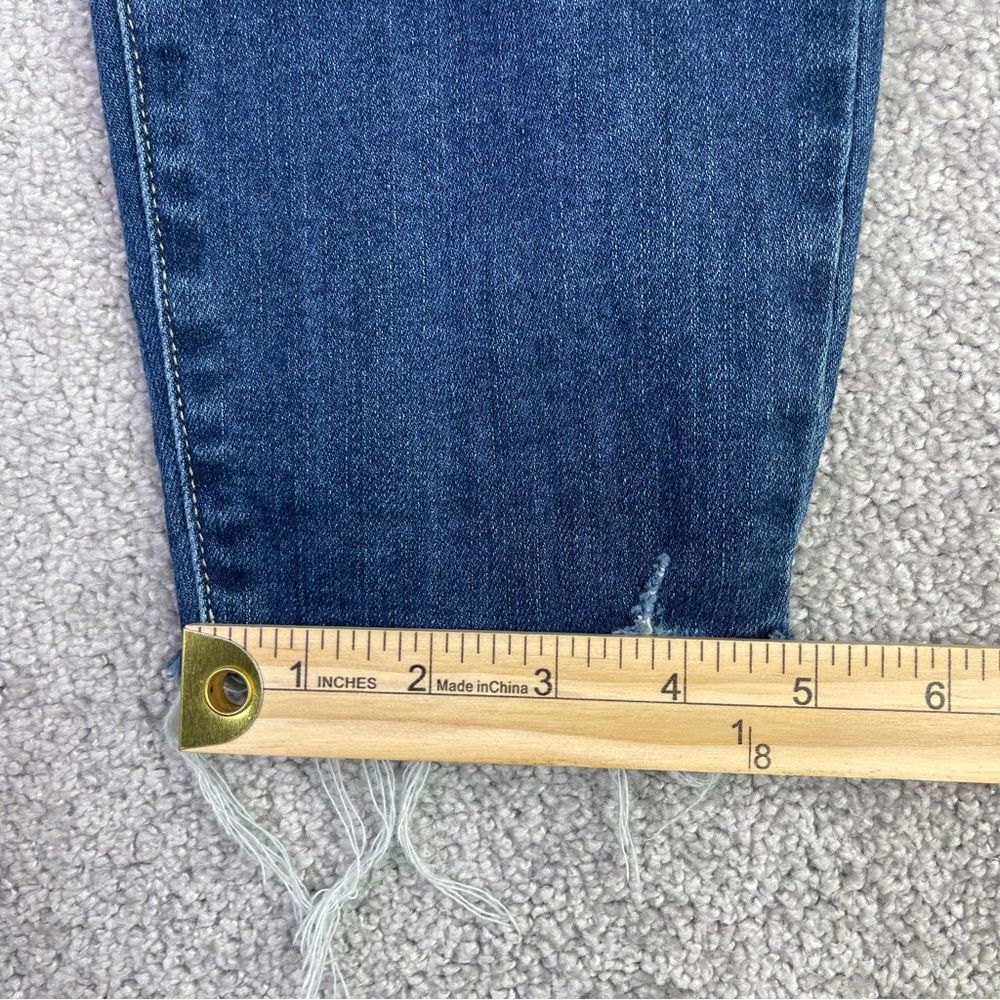 Paige Jeans Women's 30 Blue Skinny Mid-Rise Dark Denim Verdugo Ankle Distressed - Picture 14 of 15